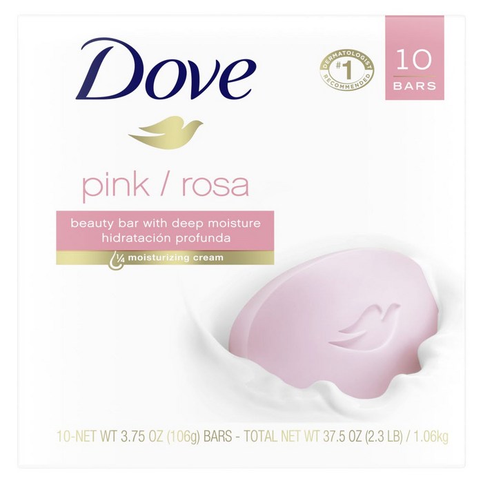 Dove 도브 뷰티바 핑크 로사 106g 10개 Beauty Bar Soap, 0개, 0g