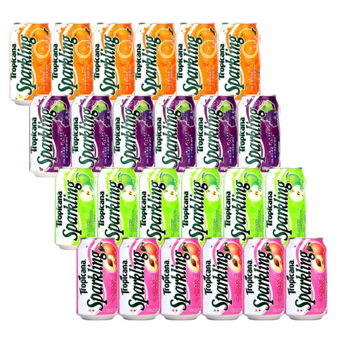 롯데 트로피카나 스파클링 4종 믹스 세트 355mlx24캔, 355ml, 24개입 대표 이미지 - 스파클링 음료수 추천