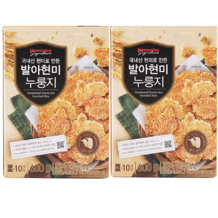 홈플러스 시그니처 발아현미 누룽지 600g 2개 대표 이미지 - 홈플러스 과자 추천