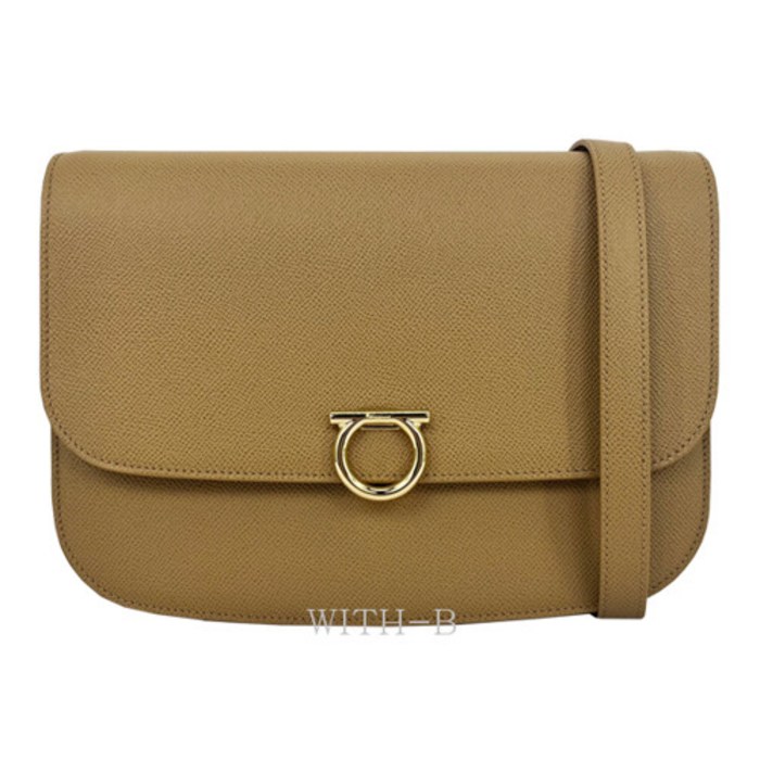 (쇼핑백증정)[FERRAGAMO]간치니 플랩 숄더백 213933 760943 CAMEL