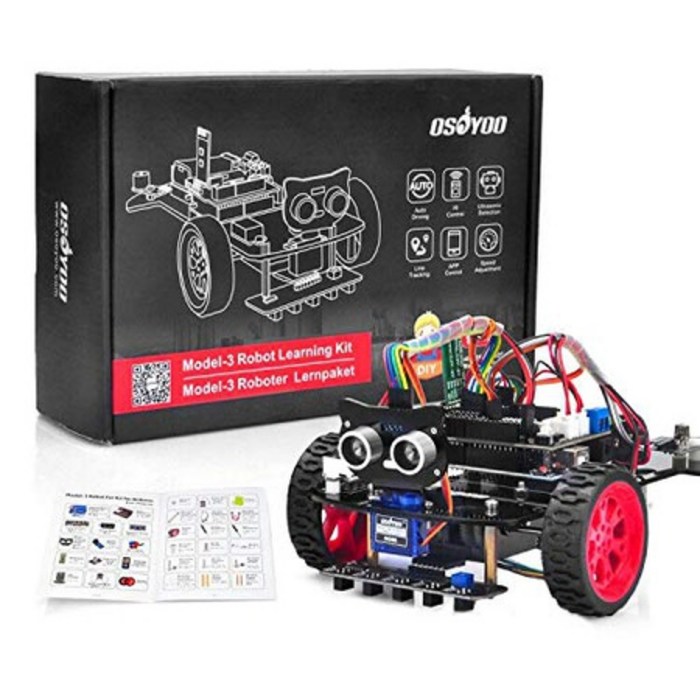 Arduino 용 OSOYOO 모델 3 로봇 자동차 DIY 스타터 키트 프로그래밍 학습을 위한 원격 제어 앱 교육용 전, One Color_One Size, One Color_One Size, 상세 설명 참조0 대표 이미지 - 교육용 아두이노 추천