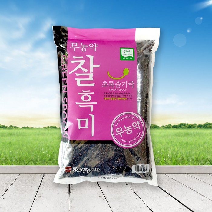 [초록숟가락] 무농약 찰흑미 3kg 국내산 유기농 검정찰현미 친환경, 1포 대표 이미지 - 흑미 추천