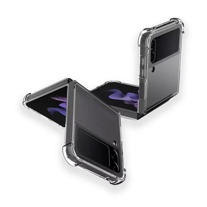 삼성 갤럭시 Z 플립 4 투명 방탄 젤리 범퍼 케이스 대표 이미지 - 갤럭시 Z플립4 케이스 추천
