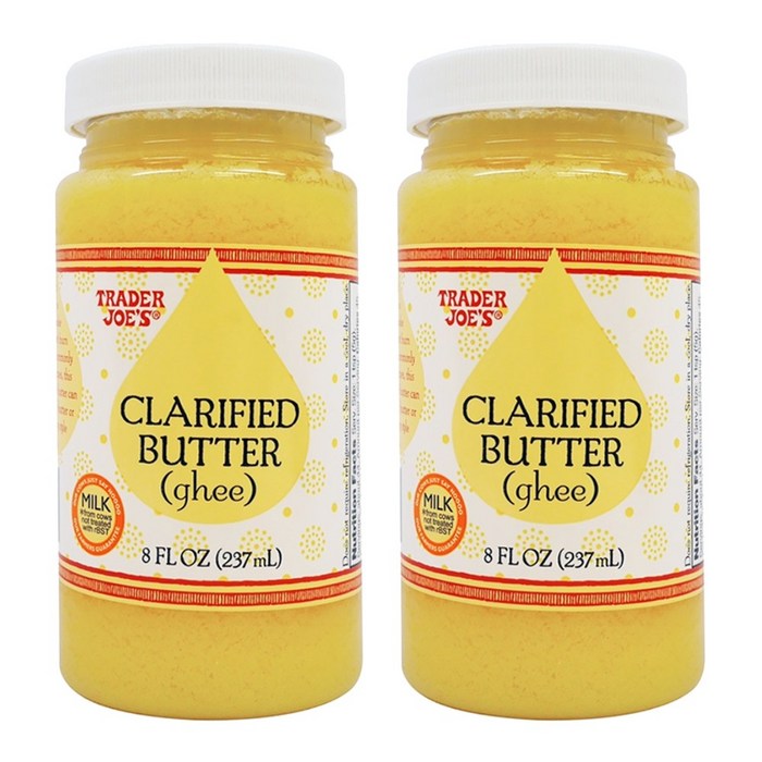 Trader Joes Clarified Ghee Butter 트레이더조 정제수 클레리파이 기 버터 스테이크 요리 베이킹 재료 8oz(237mL) 2개 대표 이미지 - 스테이크 버터 추천