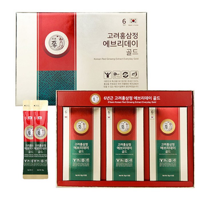 풍년보감 고려홍삼정 에브리데이 골드 6년근 + 쇼핑백, 10mg, 1세트 대표 이미지 - 홍삼정 에브리타임 추천