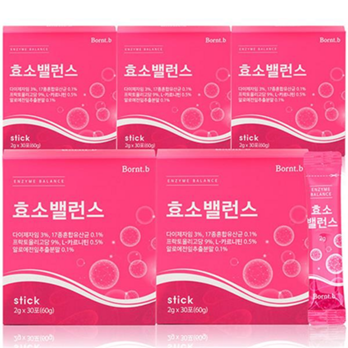 본트비 효소 밸런스 소화효소 5종 모유유산균 함유 맛있는 석류맛, 2g, 5박스 대표 이미지 - 맛있는 효소 추천