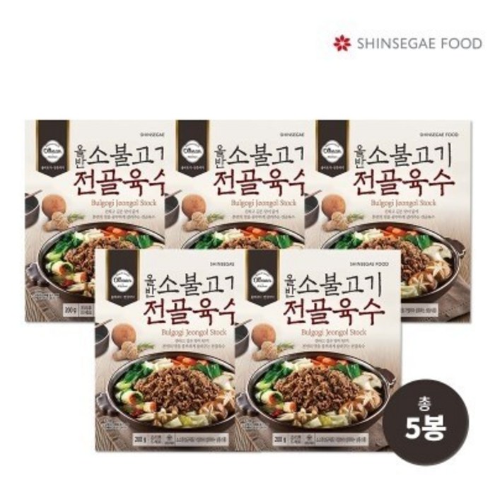 신세계푸드 올반 소불고기 전골 육수 200g X 5봉, 단품 대표 이미지 - 소고기 전골 추천