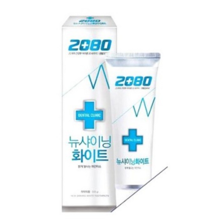 2080 덴탈크리닉 뉴샤이닝 화이트 치약, 140g, 10개 대표 이미지 - 미백치약 추천