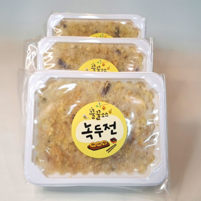 꿀꿀소스 녹두전1.5kg 녹두빈대떡 100%수제반죽 국산묵은지사용, 1.5kg, 1개 대표 이미지 - 녹두전 추천