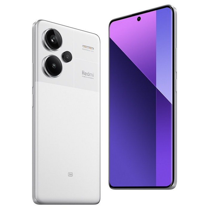 월드 프리미어 글로벌 버전 Xiaomi Redmi Note 13 Pro+ Plus 5G 스마트폰 200MP OIS 카메라 1.5K 120Hz AMOLED 커브드 디스플레이 120W, 화이트, 12GB, 512GB 대표 이미지 - 저가폰 추천