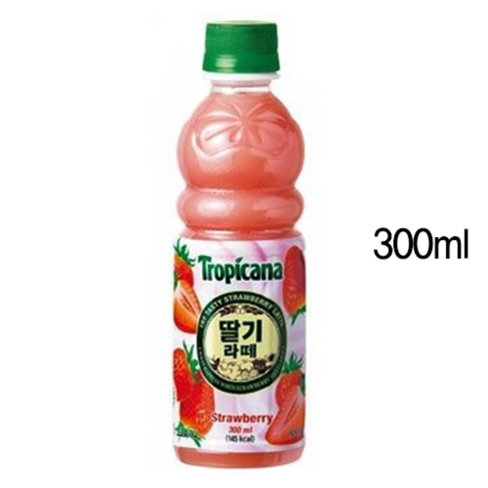 상쾌한 맛 칠성 트로피카나 딸기라떼 300ml x 20페트 착한가격 좋은 음료(묶음가능개수 : 2개)_A13384, 1개 대표 이미지 - 딸기라떼 추천