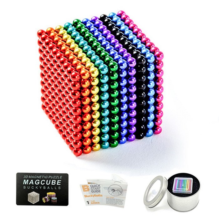 Onsuft 네오큐브 3mm 1000개 자기 입방체 자석볼 자석큐브, 십색, 1개