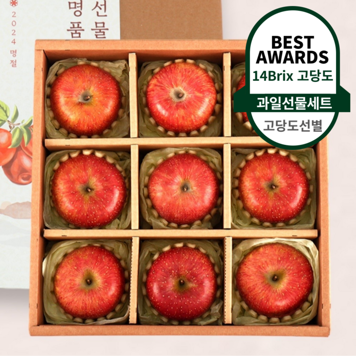 최고급 사과 선물 선물세트 제수용, 1개, 3kg (대과 9입) 대표 이미지 - 제수용 과일 추천