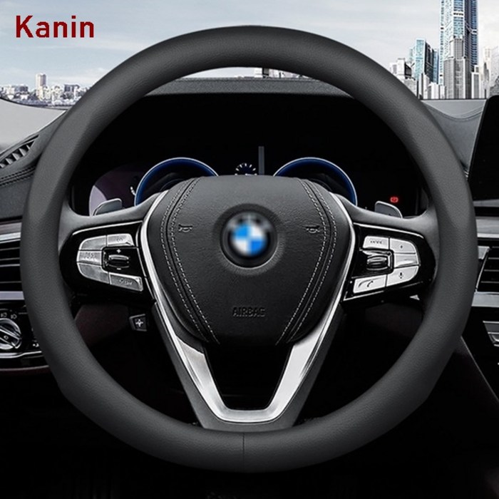 카닌 BMW 가죽 핸들커버 국내당일배송, 가죽 핸들커버 - 비엠 로고있음 대표 이미지 - BMW 핸들커버 추천