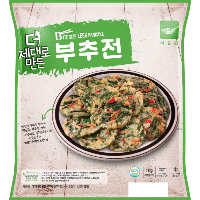 더 제대로만든 부추전 1kg (30g x33ea), 1개 대표 이미지 - 해물파전 추천