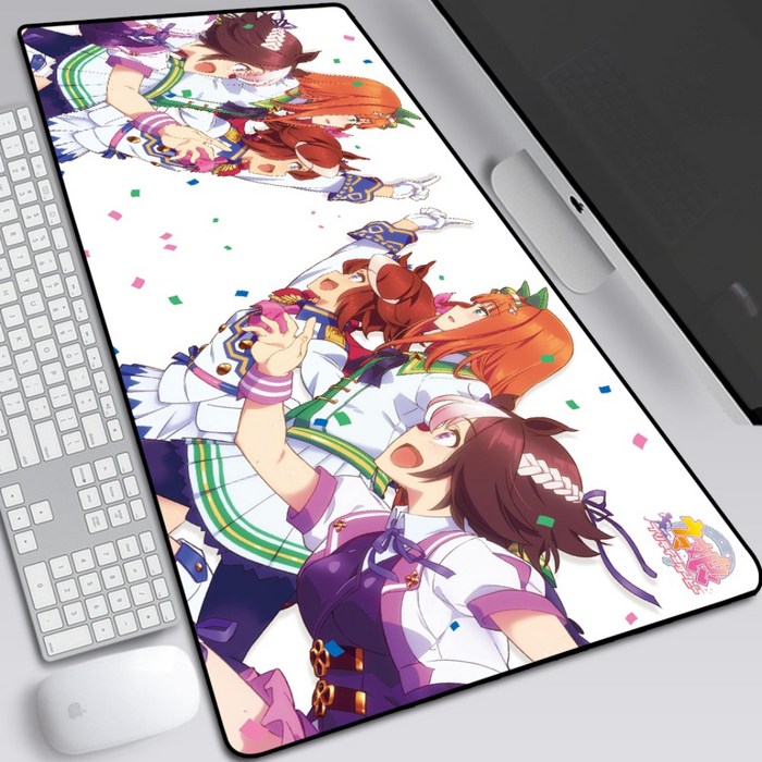 우마무스메 대형 마우스 장패드 긴 빅사이즈 키보드 책상 데스크 패드, 300x800mm + 2mm개, CC 대표 이미지 - 우마무스메 장패드 추천