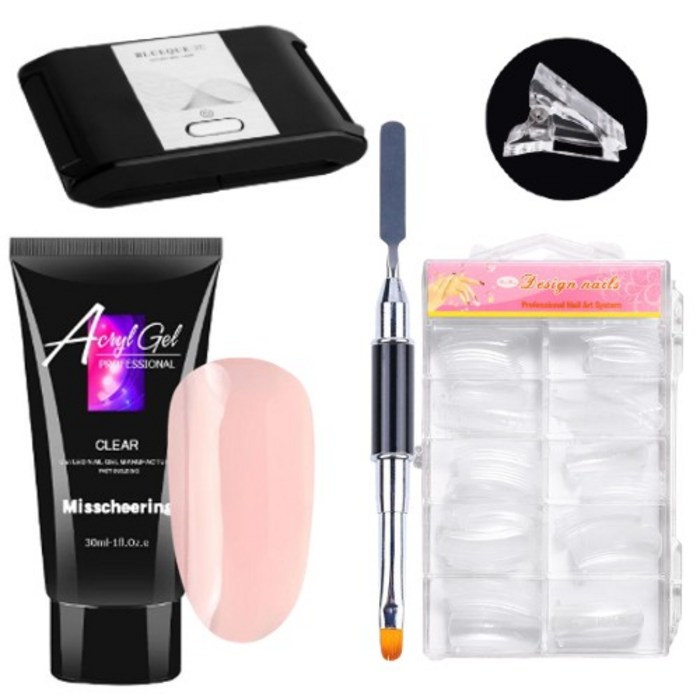 네일연장 폴리젤 30ml 램프 포함 세트, 누드핑크30ml램프세트 대표 이미지 - 젤 램프 추천