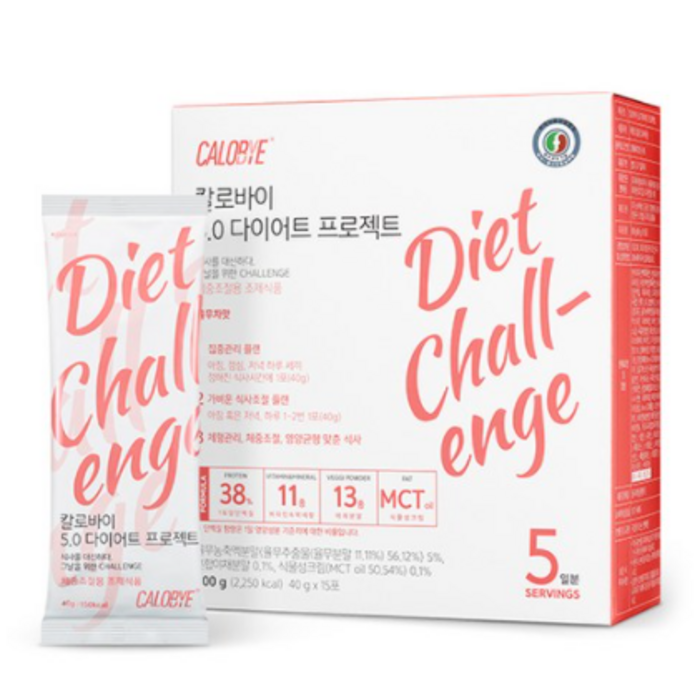 칼로바이 5.0 다이어트 프로젝트 단백질 식사대용 쉐이크 프로틴 5일 단기간 음식 식단, 40g, 120개 대표 이미지