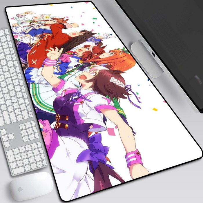 우마무스메 대형 마우스 장패드 긴 빅사이즈 키보드 책상 데스크 패드, 300x800mm + 2mm개, AL 대표 이미지 - 우마무스메 장패드 추천