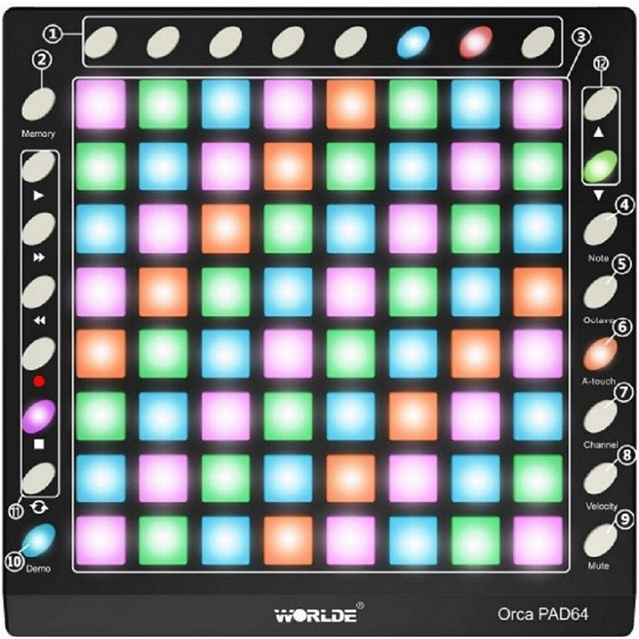 런치패드 미니 LAUNCHPAD DJ 전자 사운드 패드 초보자 dj장비 키보드 신디사이져, PAD64PRO 패드 보내기 튜토리얼 대표 이미지 - 런치패드 추천