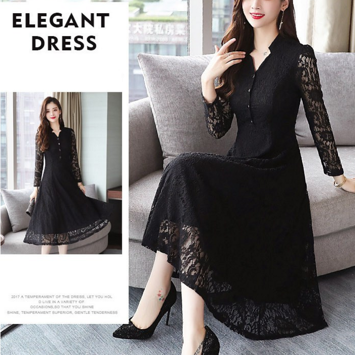 여성원피스 사계절 기본핏 꽃무늬 자수 원피스 SY370