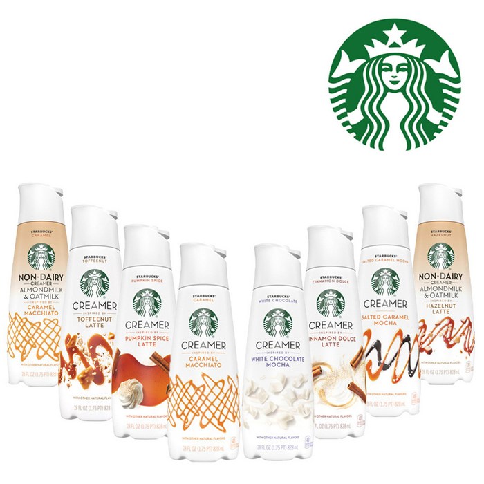 스타벅스 커피 크리머 8종 모음 828 mL Starbucks Coffee Creamer 28 oz, 2. 화이트 초콜릿 모카 대표 이미지 - 토피넛 라떼 추천