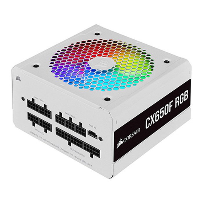 커세어 iCUE CX650F RGB WHITE 80PLUS BRONZE 650W 컴퓨터 파워 / 정품 대표 이미지 - 커세어 파워 추천