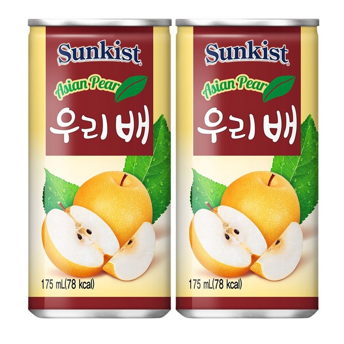 썬키스트 우리배 175ml, 60캔 대표 이미지 - 럭키박스 추천