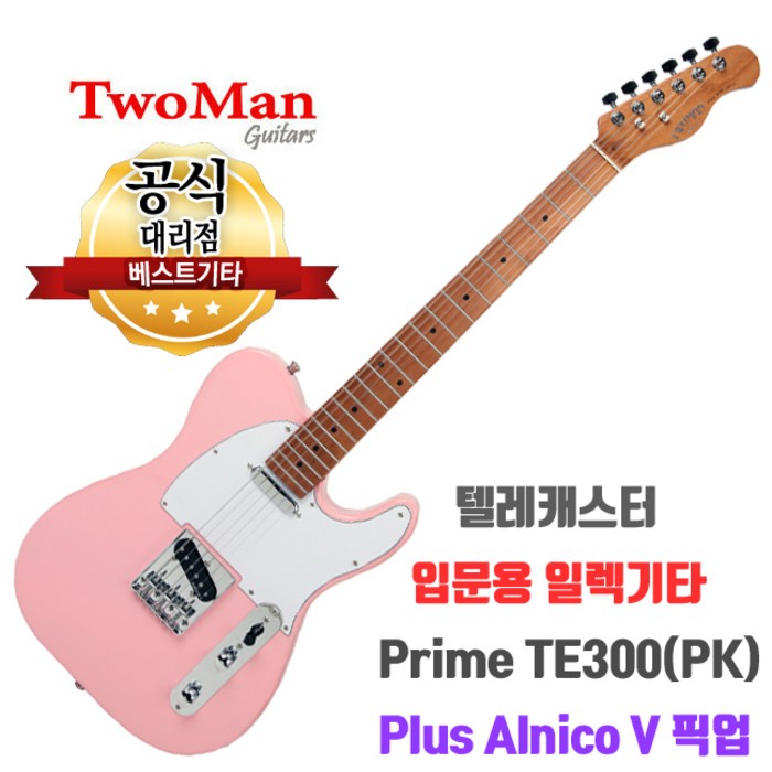 일렉기타 투맨 전기기타 Twoman Prime TE300(PK) 텔레캐스터 입문용기타 대표 이미지 - 입문용 텔레캐스터 추천