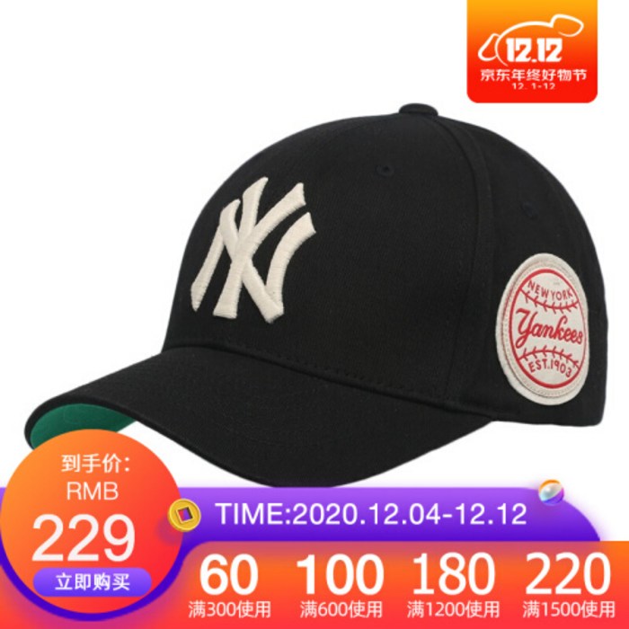 mlb 공식 남녀 모자 한판 범용 커플 야구모자 로고 자수 클래식 캐주얼 트렌드 닥설모 뉴욕 양키스 32cp61-50l 뉴욕 양키스 블랙 f