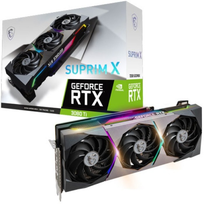 MSI 지포스 RTX 3080 Ti 그래픽카드 슈프림 X 트라이프로져2S D6X 12GB 대표 이미지 - 딥러닝 GPU 추천