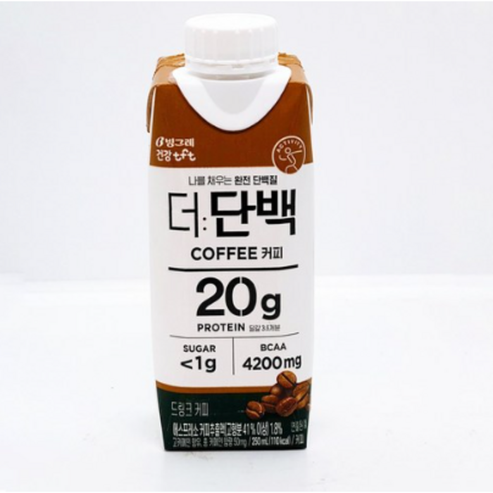 빙그레 더단백 드링크 커피, 18개입, 250ml 대표 이미지 - 마시는 프로틴 추천