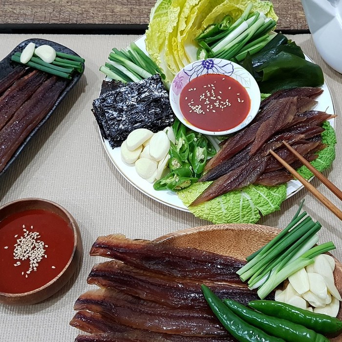 해탕 백종원 맛남의광장 구룡포 과메기 오후 4시전주문건 당일발송, 4시마감, 1개, 과메기야채세트 5마리 10쪽 대표 이미지 - 대게 추천