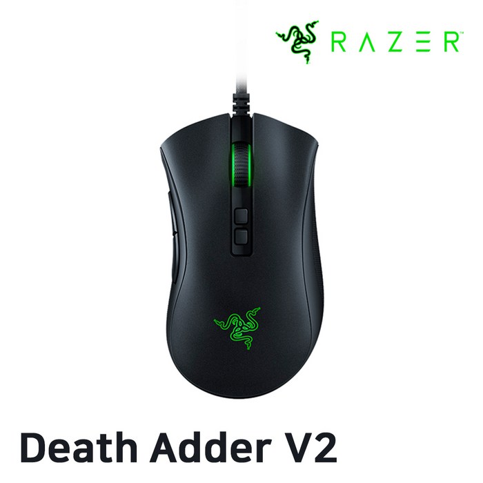 레이저 Death Adder V2 유선마우스 게이밍마우스 레이저마우스 [병행수입/평일 3시이전주문건 당일출고/데러주식회사선택], DEATHADDER V2 (블랙)-유선 대표 이미지 - 레이저 마우스 추천