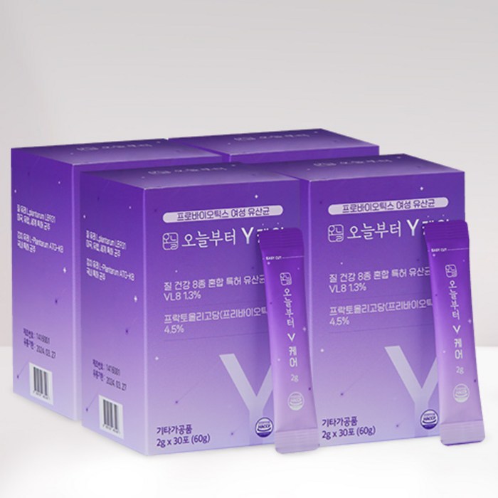 오늘부터 Y케어 질 유래 특허 여성유산균, 4개, 60g 대표 이미지 - 가르니시아 유산균 추천
