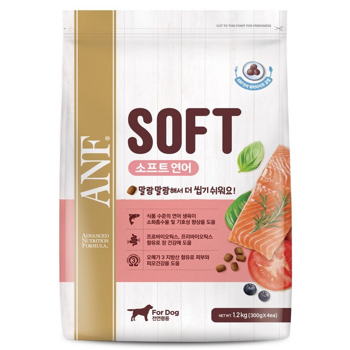 ANF 소프트 5.4kg 연어 치킨 말랑한 강아지 습식사료 기호성 좋은 사료, 1개 대표 이미지 - 연어사료 추천