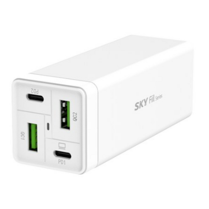 스카이 필 65W PD PPS USB C타입 4포트 고속 멀티 충전기 어댑터 + AC 전원 케이블 1.5m, 화이트, 1개 대표 이미지 - 스카이 충전기 추천