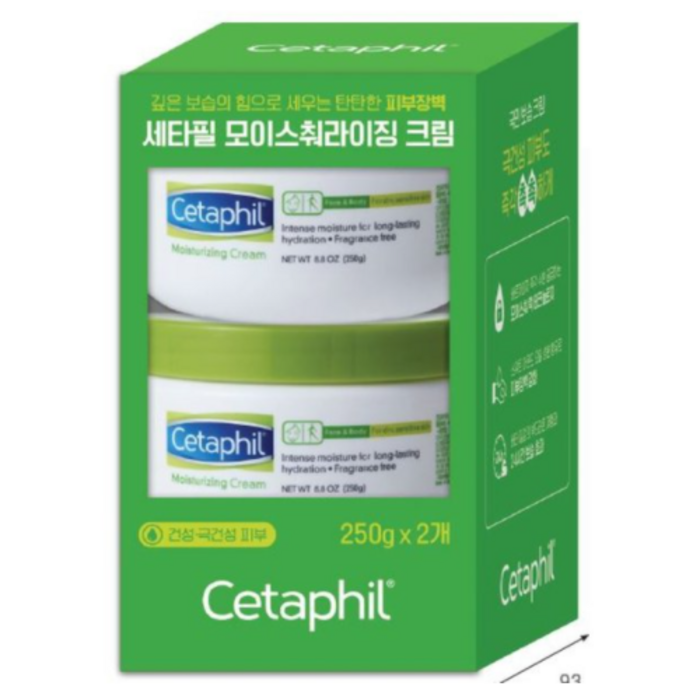 세타필 모이스춰라이징 크림 250G x 2입 집중보습이 필요한 피부에 수분과 영양을 공급 저자극 무향의 전신 보습 미끈거림이나 끈적임이 적은 사용감, 2개 대표 이미지 - 유두 미백크림 추천