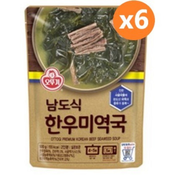 오뚜기 국탕찌개 대용량, 남도식 한우미역국 500G * 6 대표 이미지 - 돼지국밥 추천