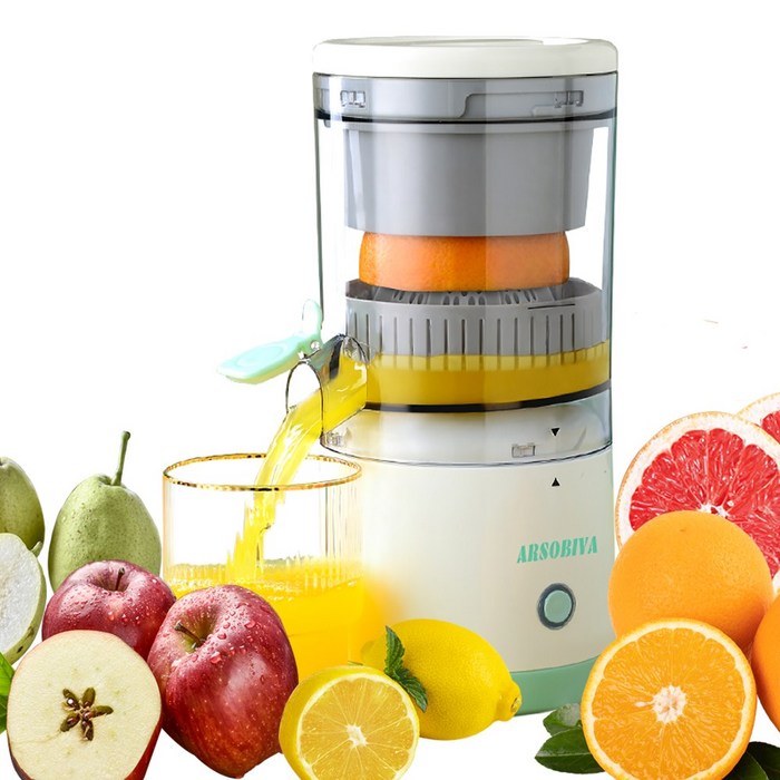 오렌지 레몬 착즙기 휴대용 자동 과일 원액기+세척솔, CKMC-005 대표 이미지 - 녹즙기 추천