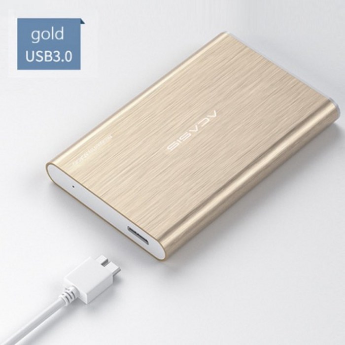 ACASIS 2.5 ''외장 하드 드라이브 USB 3.0 다채로운 금속 HDD 데스크탑 노트북 서버용 휴대용 외장 HD 디스크 슈퍼 거래, Gold, 1 테라바이트 대표 이미지 - 서버용 하드 추천