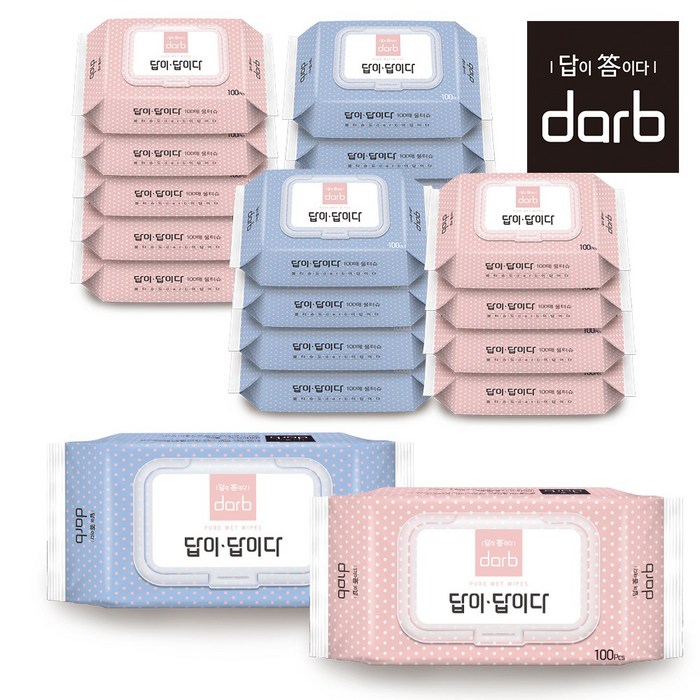 답이답이다 다용도 물티슈 캡형, 100매입, 20팩 대표 이미지 - 강아지 물티슈 추천