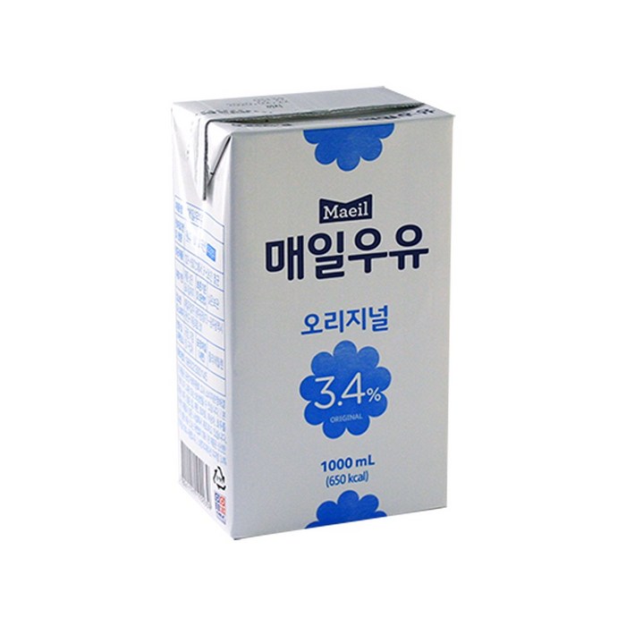 매일유업 매일우유 멸균우유 오리지널, 1000ml, 6팩 대표 이미지 - 저지방 우유 추천