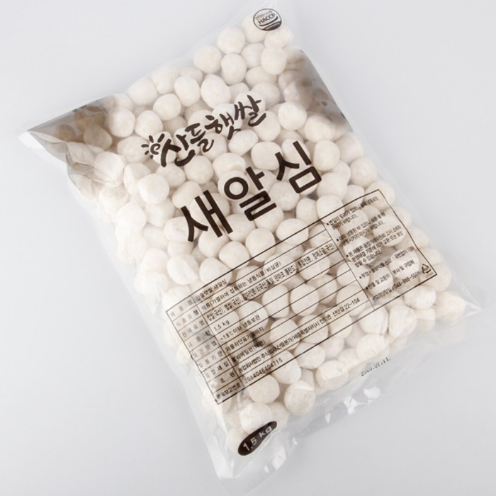 산들햇쌀 새알심 1.5kg / 옹심이 / 산들본가 우리쌀로 만든 쫀듯한 맛이 살아 있는 새알심 / 팥죽새알심 동지팥죽 찹쌀새알심 찹쌀옹심이 떡볶이떡, 1팩 대표 이미지 - 팥죽 추천