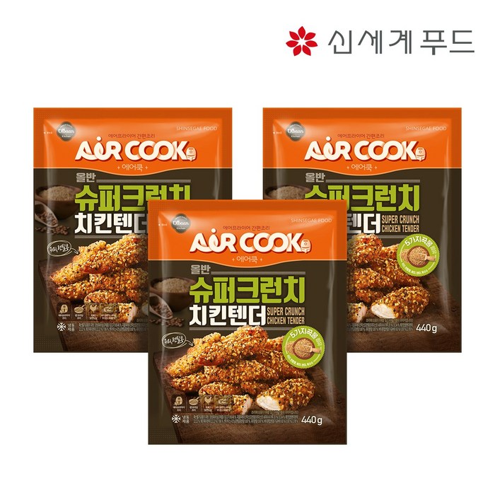 [올반] [냉동마트] 슈퍼 크런치 치킨텐더 440g x 3봉, 없음, 상세설명 참조 대표 이미지 - 신세계푸드 추천