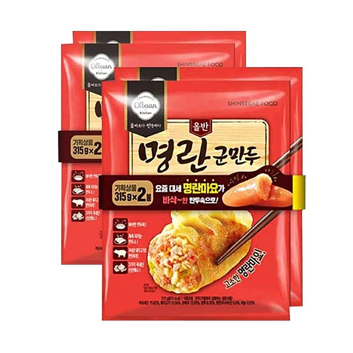 올반 육즙가득 명란군만두, 315g, 4개입 대표 이미지 - 신세계푸드 추천