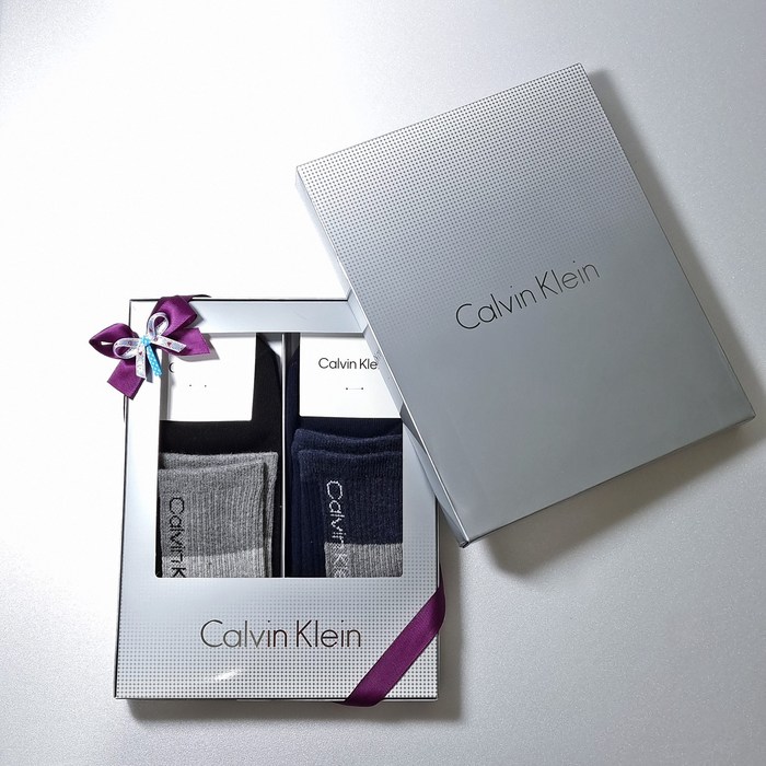 Calvin klein [Calvin Klein] CK 남성 설 양말 선물세트 캐쥬얼 등산양말 두꺼운 깔끔한 사각무늬 식탁보 무늬 애플아울렛 엘르양말 사상점 549 2족 DAKS 대표 이미지 - 캘빈클라인 양말 추천