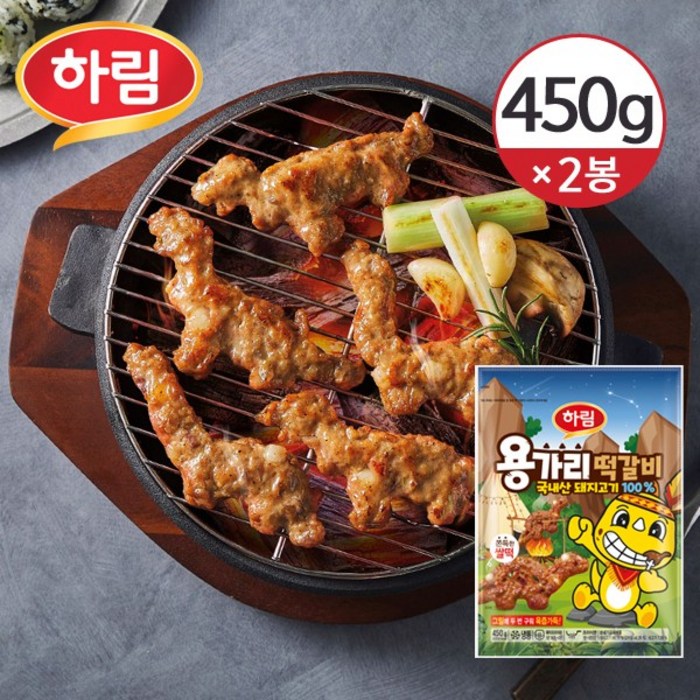 하림 용가리 떡갈비 450g(냉동) 어린이 간식 반찬 국내산 돼지고기100% 너비아니/산적구이/직화/수제, 2개 대표 이미지 - 동그랑땡 추천