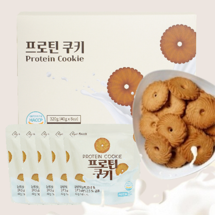 정든식품 프로틴 쿠키 고함량 단백질 보충 과자, 1박스, 320g 정든식품 프로틴 쿠키 고함량 단백질 보충 과자, 1박스, 320g