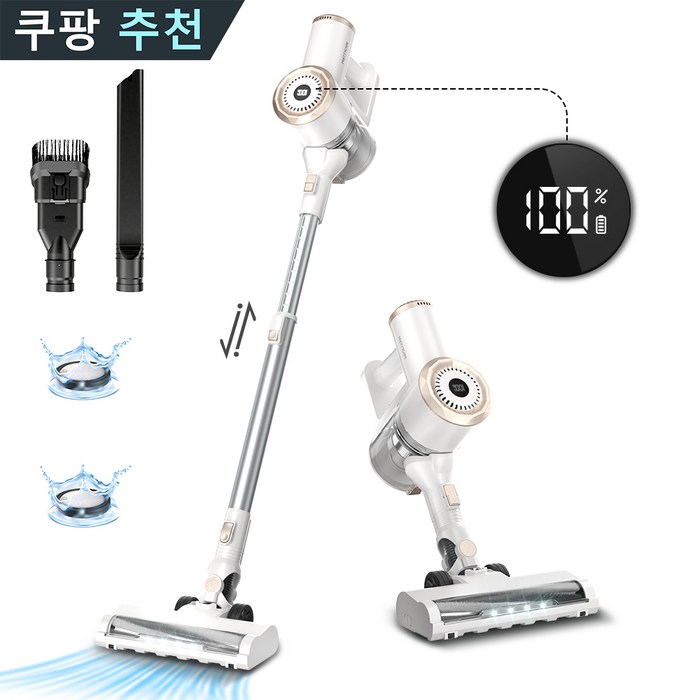 최신형 PrettyCare 30KPa의 강력한 흡입력을 가진 스틱형 진공청소기 애완동물 털을 위한 경량 무선 진공청소기